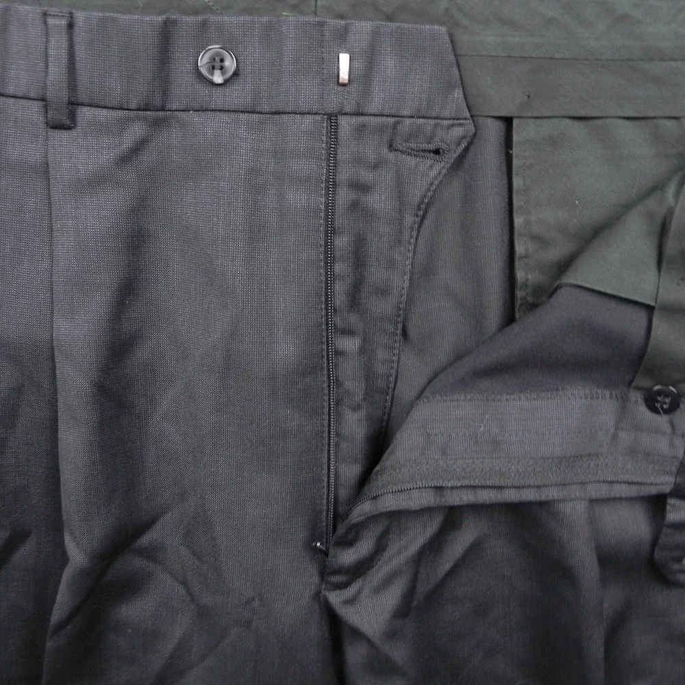 Jos. A. Bank Dress Pants Mens 38 Windsor Traveler Charcoal Wool Pleated Cuffed